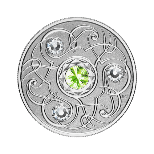 Thumbnail Silver coin august Birthstone Swarovski 2020 front