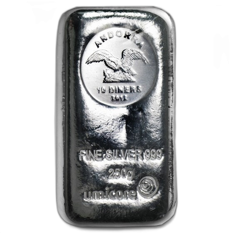 250g Umicore Zilverbaar Divers voorkant
