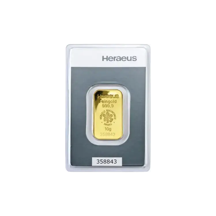 10g Heraeus Lingote de Oro 2017 front