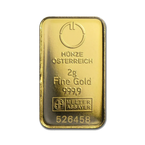 Thumbnail Lingot d’or 2 grammes – divers producteurs front