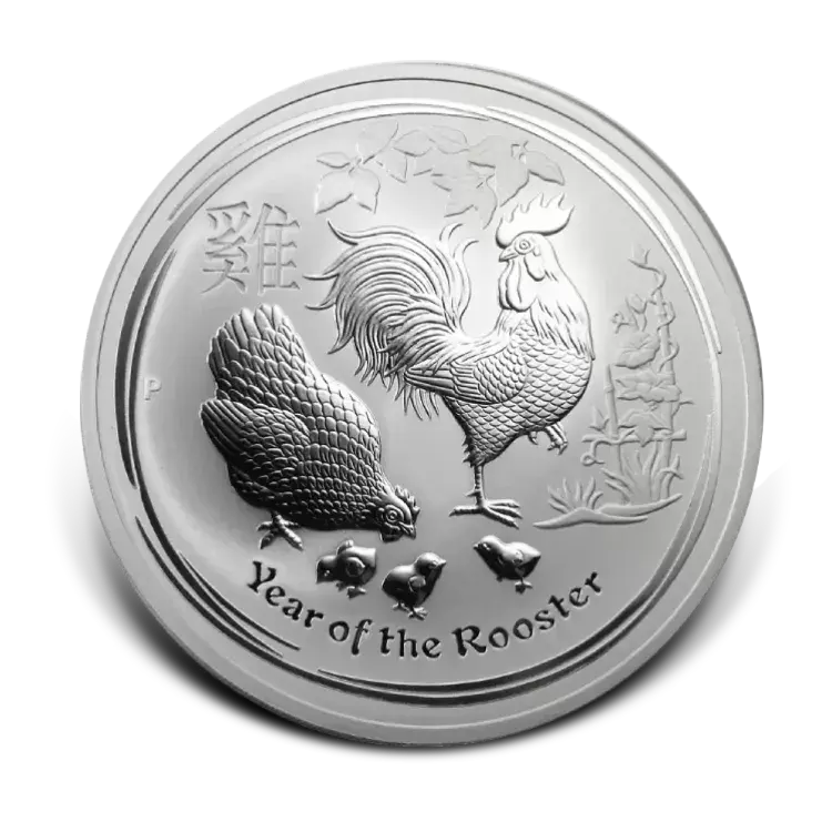 10 oz Silber Lunar Year of the Rooster Münze 2017 front