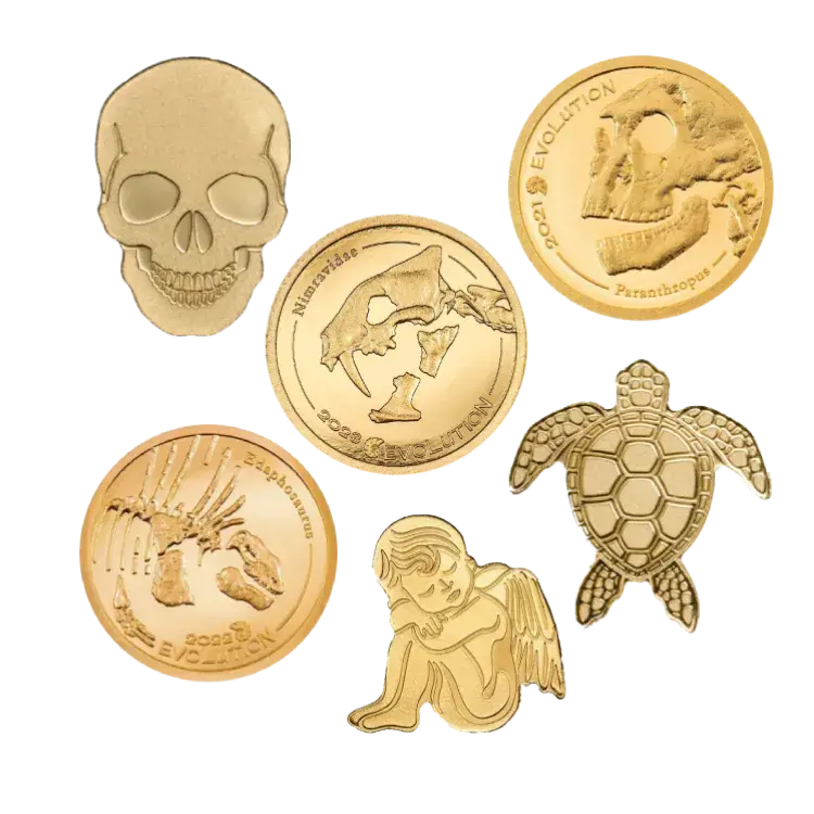 0,5 Gramm Goldmünze – diverse Hersteller front