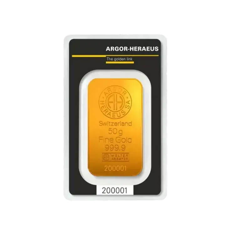 50g Heraeus Lingot d'Or Plusieurs Années back