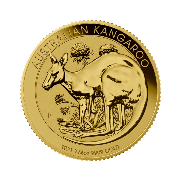 1/4 oz Kangaroo Gouden Munt 2021 voorkant