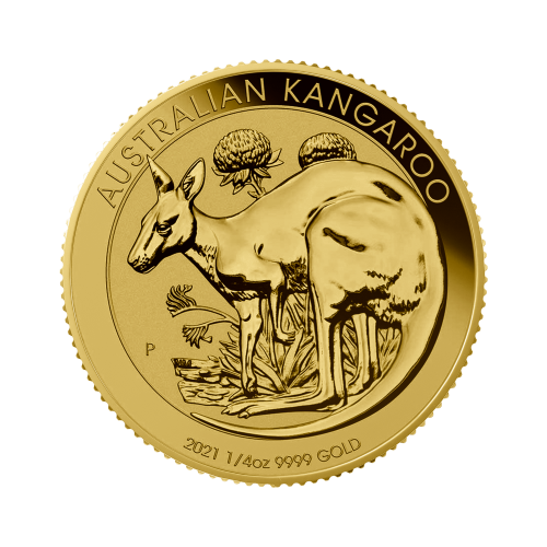 Thumbnail 1/4 oz Kangaroo Gouden Munt 2021 voorkant