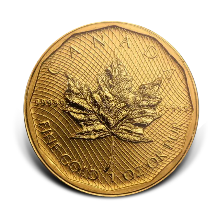 1 oz Royal Canadian Mint Gold Coin 2008 angle 1