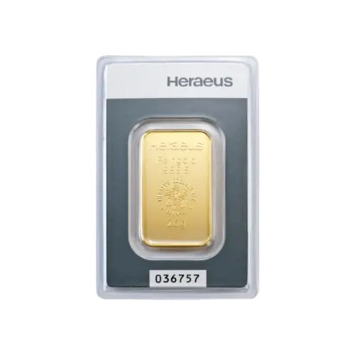 Thumbnail 20g Heraeus Lingote de Oro front