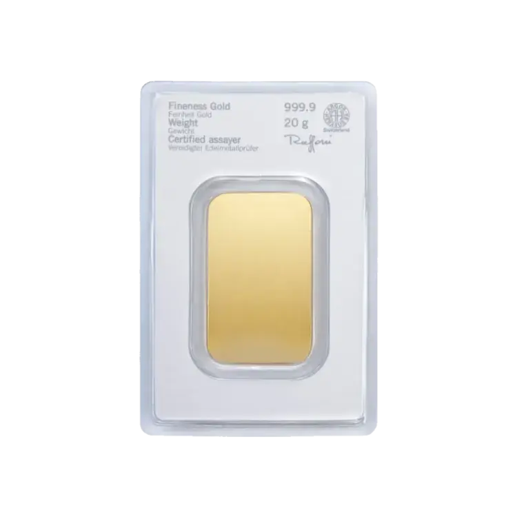 20g Heraeus Lingote de Oro back