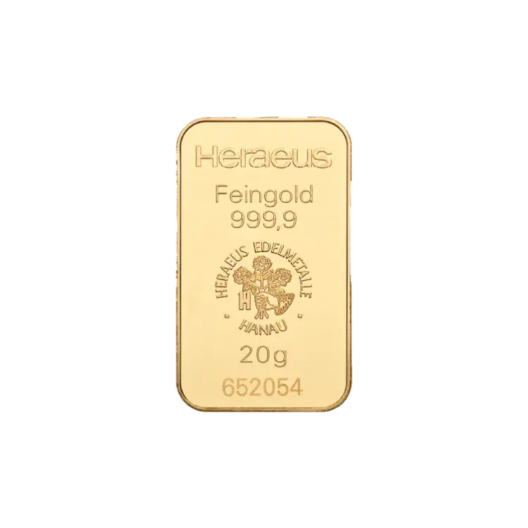 20g Heraeus Lingote de Oro angle 1