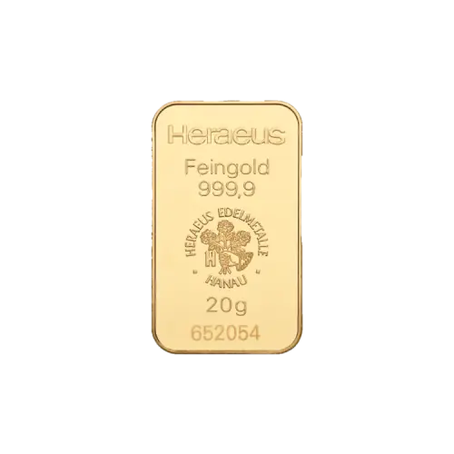Thumbnail 20g Heraeus Lingote de Oro angle 1