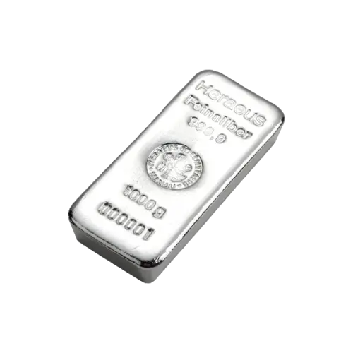 Thumbnail 1 kilo Heraeus Silver Bar Mixed Years back