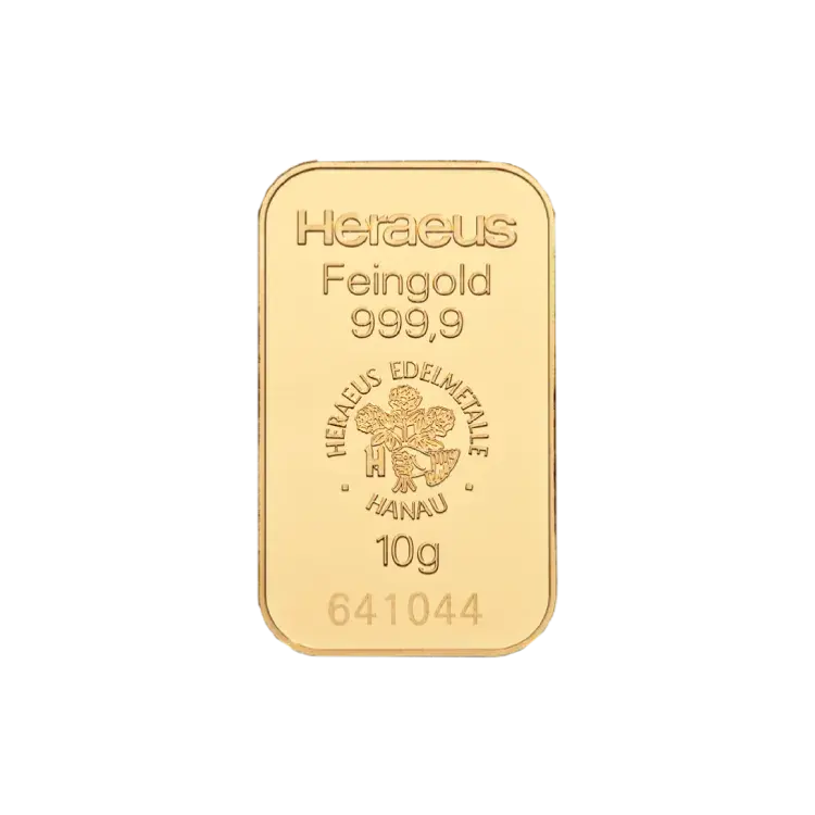 10g Heraeus Lingote de Oro angle 1