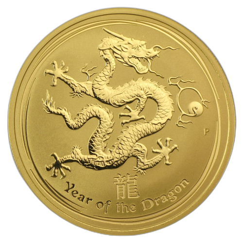 Thumbnail 1/2 oz Lunar Gouden Munt 2012 voorkant