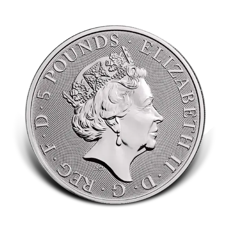 2 oz Queens Beasts Silbermünze 2019 back