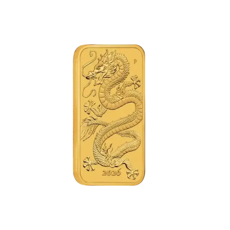 1 troy ounce gold rectangular dragon mintable 2026 angle 1