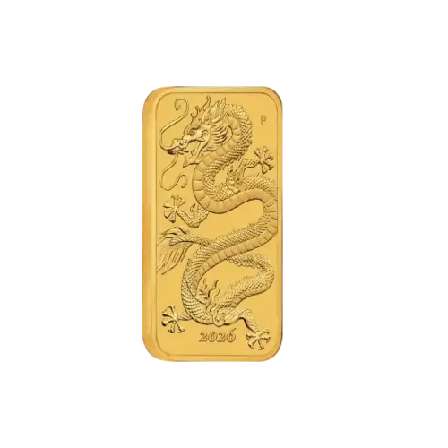 Thumbnail 1 troy ounce gold rectangular dragon mintable 2026 angle 1