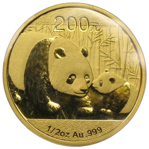 Thumbnail 1/2 oz Panda Gouden Munt 2011 voorkant
