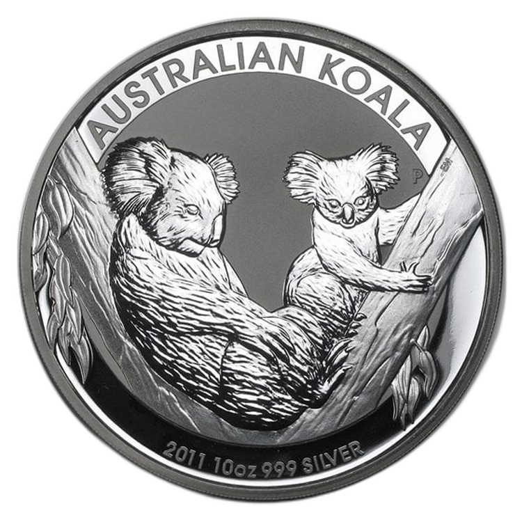 10 oz Koala Zilveren Munt voorkant