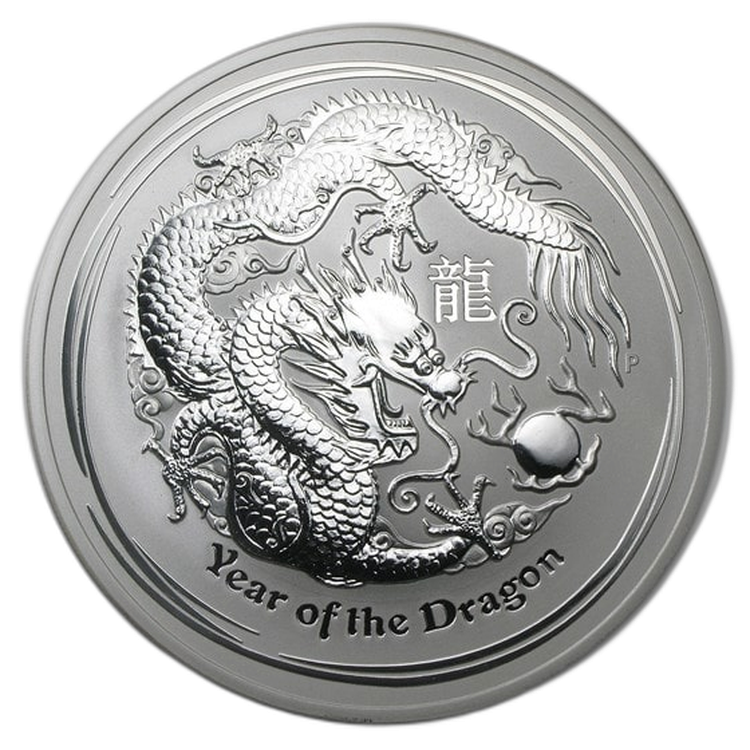 10 oz Lunar Zilveren Munt 2012 voorkant