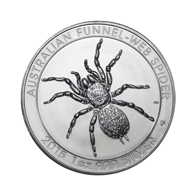 1 Troy ounce silver Funnelweb Spider 2015 front