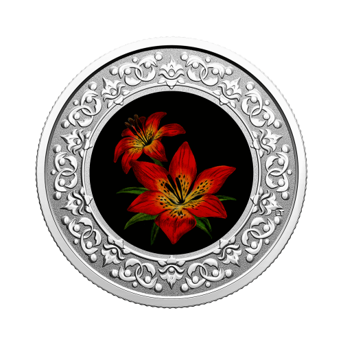 Thumbnail Silver coin Flower emblems of Canada Saskatchewan front