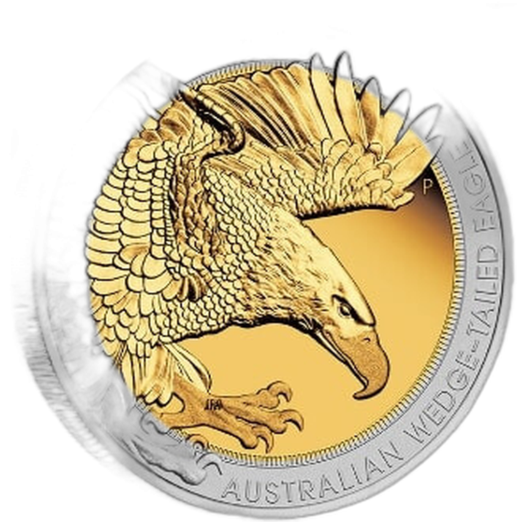 1,5 troy ounce silver coin wedge-tailed Eagle Bi-Metal Proof 2020 front
