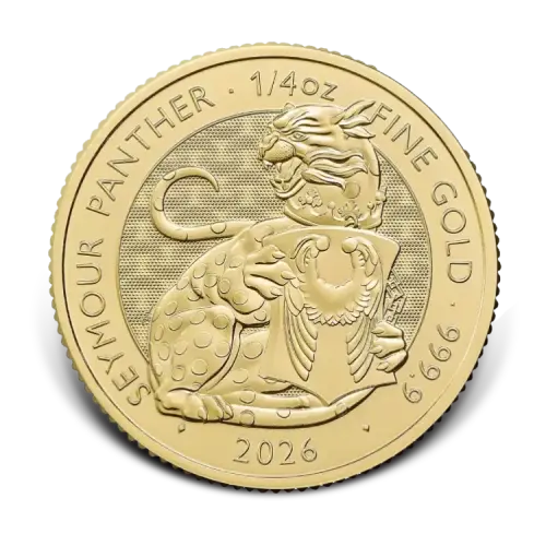 Thumbnail 1/4 oz Gold Tudor Beasts Seymour Panther 2026 front