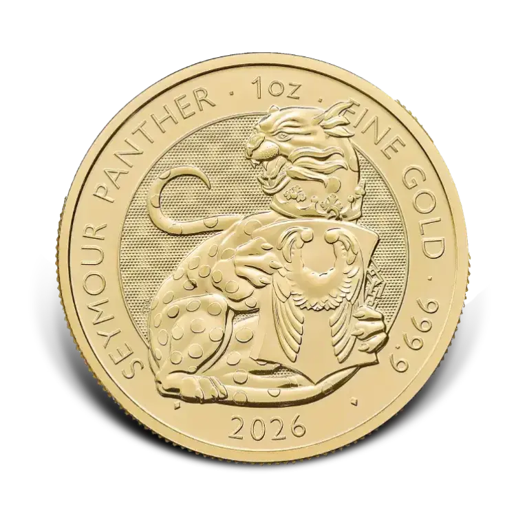 1 oz Gold Tudor Beasts Seymour Panther 2026 front