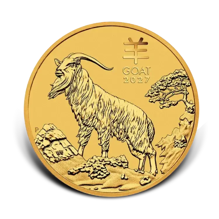 1 oz de oro Lunar III - Año de la Cabra 2027 front