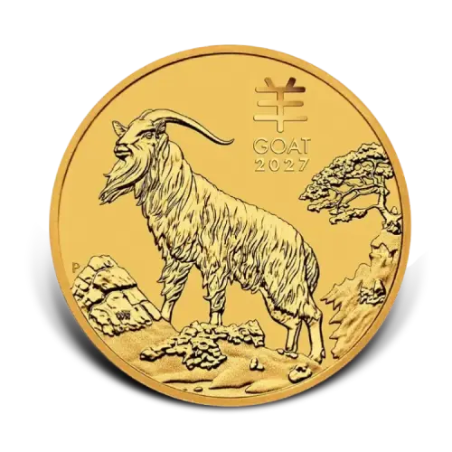 1 oz de oro Lunar III - Año de la Cabra 2027 front
