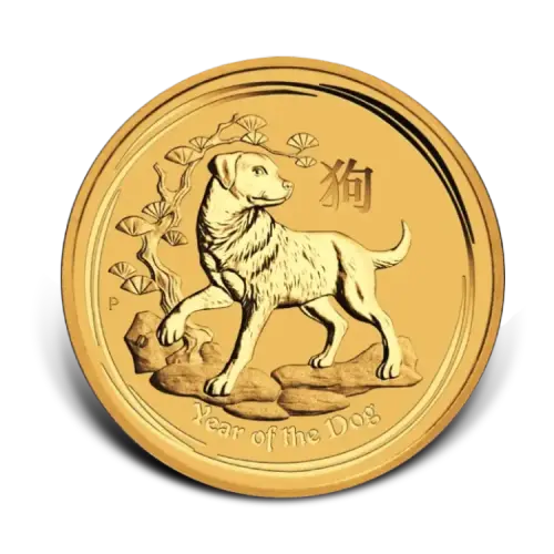 Thumbnail 1 oz Lunar Goldmünze 2018 front
