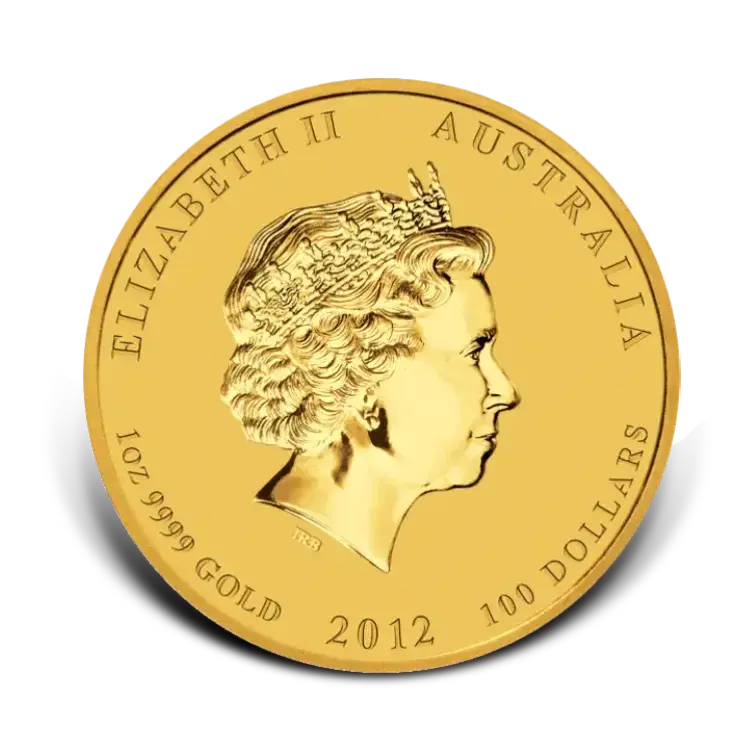 1 oz Lunar Gouden Munt 2012 achterkant