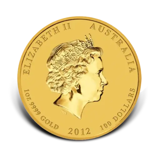 Thumbnail 1 oz Lunar Gouden Munt 2012 achterkant