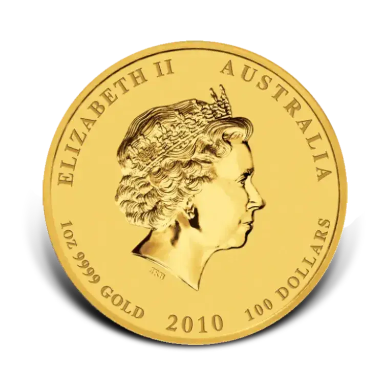 1 oz Lunar Goldmünze 2010 back