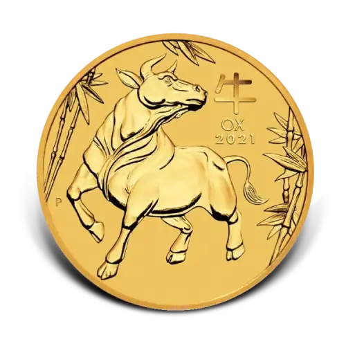 Thumbnail 1/2 oz Lunar Gouden Munt 2021 voorkant