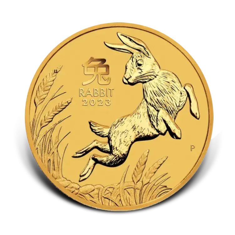 1 oz Lunar Gold Coin 2023 front