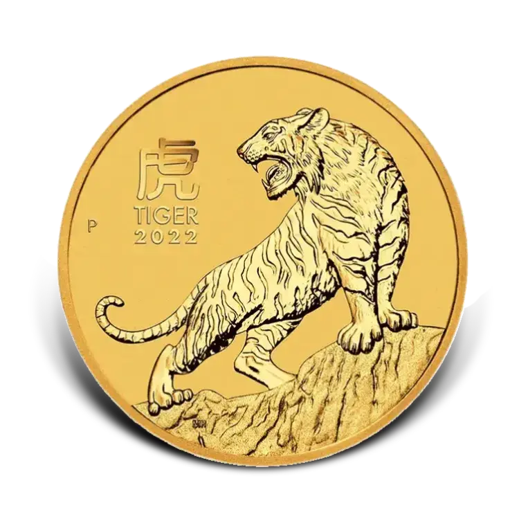 1 oz Lunar Gouden Munt 2022 voorkant