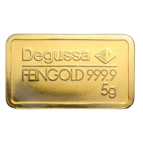 Thumbnail 5g Degussa Goldbarren Verschiedene Jahre front