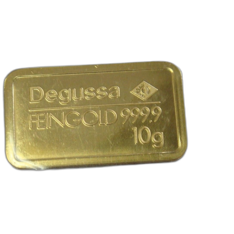 10g Degussa Goldbarren Verschiedene Jahre front