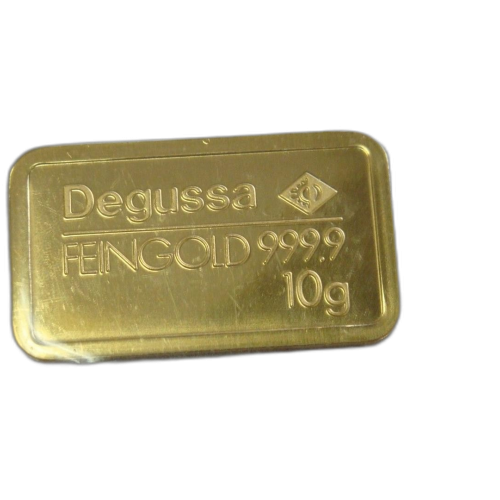 Thumbnail 10g Degussa Goldbarren Verschiedene Jahre front