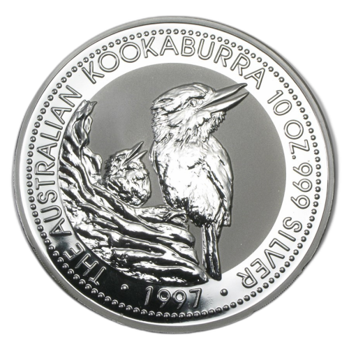 Thumbnail 10 oz Kookaburra Zilveren Munt 1997 voorkant