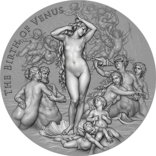 Thumbnail 2 troy ounce zilveren munt Venus planeten en goden serie 2021 voorkant
