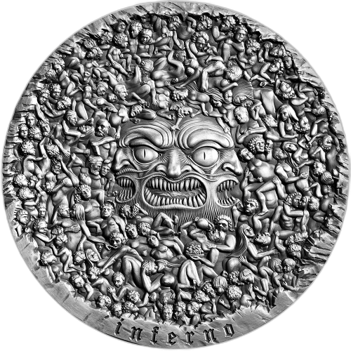 Thumbnail 5 troy ounce zilveren munt Goddelijke komedie 2020 voorkant