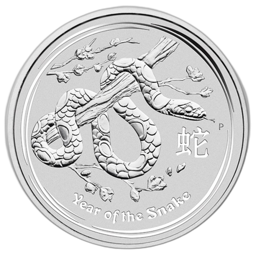 Thumbnail 10 oz Lunar Zilveren Munt 2013 voorkant
