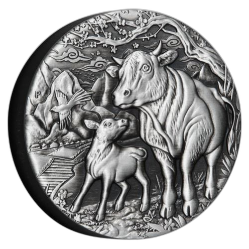 Thumbnail 2 oz Lunar Zilveren Munt 2021 voorkant