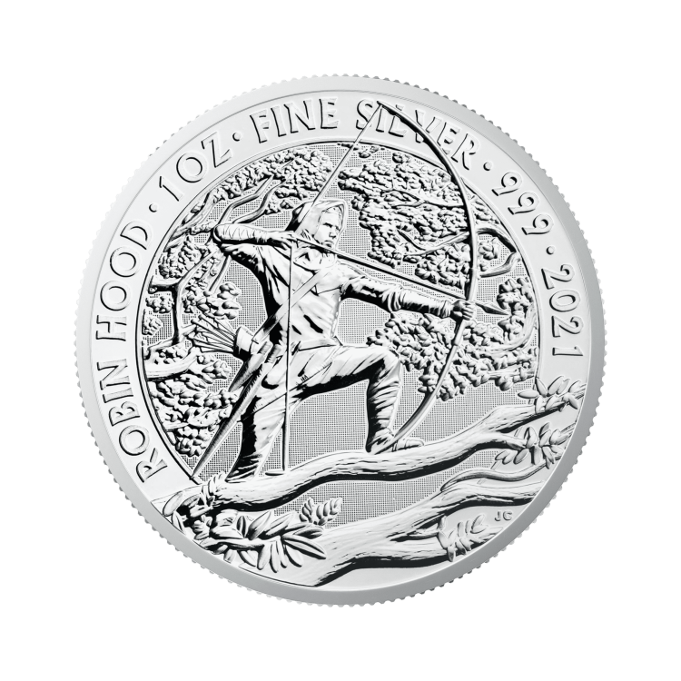1 oz Robin Hood Silver Coin 2021 front