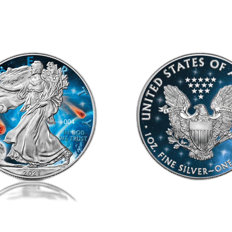1 oz American Eagle Zilveren Munt 2021 voorkant