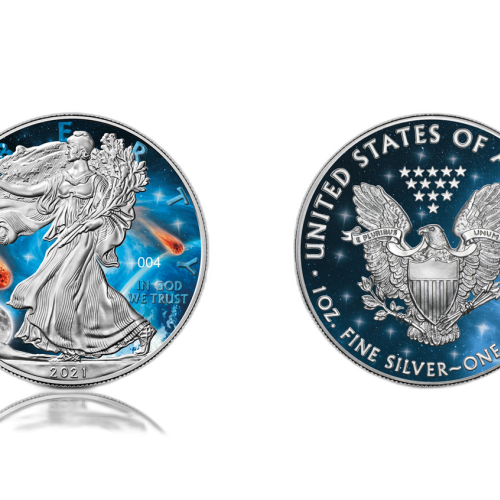 Thumbnail 1 oz American Eagle Zilveren Munt 2021 voorkant