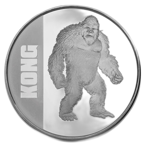 Thumbnail 1 troy ounce zilveren munt Kong 2021 voorkant