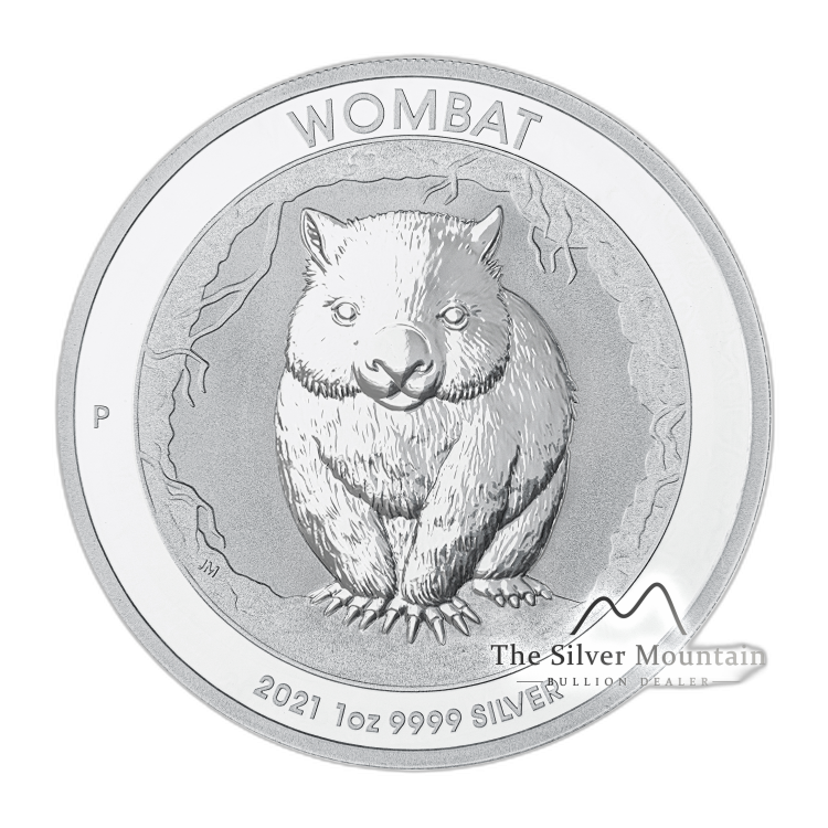 1 troy ounce zilveren munt Wombat 2021 voorkant